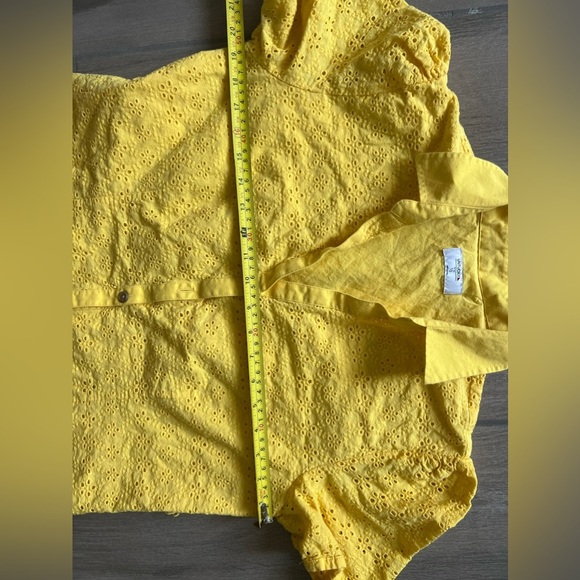 Untuckit For Her Yellow Eyelet 100% Cotton Yellow Color Collared Dress In S10 - Picture 10 of 11